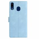 For Samsung Galaxy A40 Rose Flower Embossing Pattern Leather Phone Case(Sky Blue) - 3