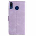 For Samsung Galaxy A40 Rose Flower Embossing Pattern Leather Phone Case(Light Purple) - 3