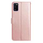 For Samsung Galaxy A41 Rose Flower Embossing Pattern Leather Phone Case(Rose Gold) - 3