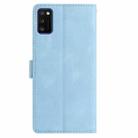 For Samsung Galaxy A41 Rose Flower Embossing Pattern Leather Phone Case(Sky Blue) - 3
