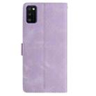 For Samsung Galaxy A41 Rose Flower Embossing Pattern Leather Phone Case(Light Purple) - 3