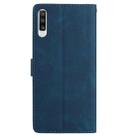 For Samsung Galaxy A50 Rose Flower Embossing Pattern Leather Phone Case(Dark Blue) - 3