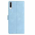 For Samsung Galaxy A50 Rose Flower Embossing Pattern Leather Phone Case(Sky Blue) - 3