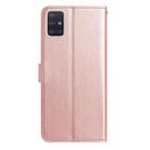 For Samsung Galaxy A51 Rose Flower Embossing Pattern Leather Phone Case(Rose Gold) - 3