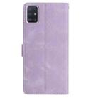 For Samsung Galaxy A51 Rose Flower Embossing Pattern Leather Phone Case(Light Purple) - 3