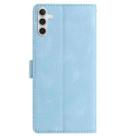 For Samsung Galaxy A54 Rose Flower Embossing Pattern Leather Phone Case(Sky Blue) - 3