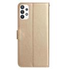 For Samsung Galaxy A72 Rose Flower Embossing Pattern Leather Phone Case(Gold) - 3