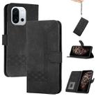For OnePlus 13T Cubic Skin Feel Flip Leather Phone Case(Black) - 1