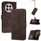 For OnePlus Ace 5 / 13R Global Cubic Skin Feel Flip Leather Phone Case(Brown) - 1