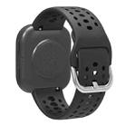 For Amazfit Bip 6 Silver Buckle Solid Color Silicone Watch Band(Black) - 2