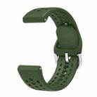 For Amazfit Bip 6 Silver Buckle Solid Color Silicone Watch Band(Army Green) - 3