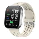 For Amazfit Bip 6 Silver Buckle Solid Color Silicone Watch Band(Ivory White) - 1