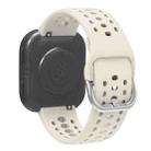 For Amazfit Bip 6 Silver Buckle Solid Color Silicone Watch Band(Ivory White) - 2