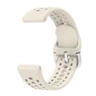 For Amazfit Bip 6 Silver Buckle Solid Color Silicone Watch Band(Ivory White) - 3