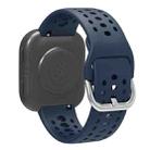 For Amazfit Bip 6 Silver Buckle Solid Color Silicone Watch Band(Ink Blue) - 2