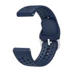 For Amazfit Bip 6 Silver Buckle Solid Color Silicone Watch Band(Ink Blue) - 3