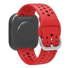 For Amazfit Bip 6 Silver Buckle Solid Color Silicone Watch Band(Red) - 2