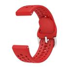 For Amazfit Bip 6 Silver Buckle Solid Color Silicone Watch Band(Red) - 3
