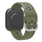 For Amazfit Bip 6 Silver Buckle Solid Color Silicone Watch Band(Dark Green) - 2