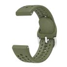 For Amazfit Bip 6 Silver Buckle Solid Color Silicone Watch Band(Dark Green) - 3