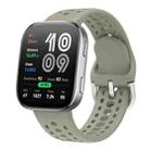 For Amazfit Bip 6 Silver Buckle Solid Color Silicone Watch Band(Light Green) - 1