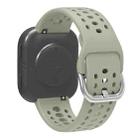For Amazfit Bip 6 Silver Buckle Solid Color Silicone Watch Band(Light Green) - 2