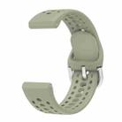 For Amazfit Bip 6 Silver Buckle Solid Color Silicone Watch Band(Light Green) - 3