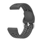 For Amazfit Bip 6 Silver Buckle Solid Color Silicone Watch Band(Dark Grey) - 3