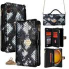 For Samsung Galaxy Xcover 7 Pro 5G Crossbody Handle Snake Texture Leather Phone Case(Black) - 1