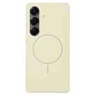 For Samsung Galaxy S25 5G 3-Side Coverage Thin Circle MagSafe Phone Case(Antique White) - 1