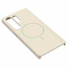 For Samsung Galaxy S25 5G 3-Side Coverage Thin Circle MagSafe Phone Case(Antique White) - 2
