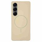 For Samsung Galaxy S25 5G 3-Side Coverage Thin Circle MagSafe Phone Case(Desert Gold) - 1
