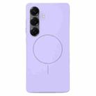 For Samsung Galaxy S25 5G 3-Side Coverage Thin Circle MagSafe Phone Case(Purple) - 1
