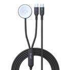 1-To-2 Type-C to Type-C Charging Cable Watch Wireless Charger for Apple Watch Series(Black) - 1