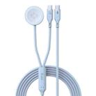 1-To-2 Type-C to Type-C Charging Cable Watch Wireless Charger for Apple Watch Series(Blue) - 1