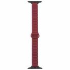 For Apple Watch 42mm / 41mm / 40mm / 38mm Slim I-shaped Magnetic Silicone Watch Band(Black+Wine Red Black) - 3