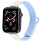 For Apple Watch 42mm / 41mm / 40mm / 38mm Slim I-shaped Magnetic Silicone Watch Band(Silver+Blue White) - 1