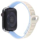 For Apple Watch 42mm / 41mm / 40mm / 38mm Slim I-shaped Magnetic Silicone Watch Band(Silver+Blue White) - 2
