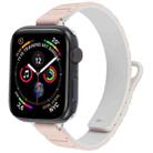 For Apple Watch 42mm / 41mm / 40mm / 38mm Slim I-shaped Magnetic Silicone Watch Band(Silver+Milk Tea Starlight) - 1