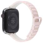 For Apple Watch 42mm / 41mm / 40mm / 38mm Slim I-shaped Magnetic Silicone Watch Band(Silver+Pink Starlight) - 2