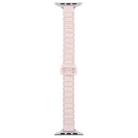 For Apple Watch 42mm / 41mm / 40mm / 38mm Slim I-shaped Magnetic Silicone Watch Band(Silver+Pink Starlight) - 3