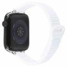 For Apple Watch 46mm / 49mm / 45mm / 44mm Slim I-shaped Magnetic Silicone Watch Band(Silver+White) - 2
