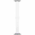 For Apple Watch 46mm / 49mm / 45mm / 44mm Slim I-shaped Magnetic Silicone Watch Band(Silver+White) - 3