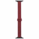 For Apple Watch 46mm / 49mm / 45mm / 44mm Slim I-shaped Magnetic Silicone Watch Band(Black+Wine Red Black) - 3