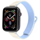 For Apple Watch 46mm / 49mm / 45mm / 44mm Slim I-shaped Magnetic Silicone Watch Band(Silver+Blue White) - 1
