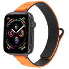 For Apple Watch 46mm / 49mm / 45mm / 44mm Slim I-shaped Magnetic Silicone Watch Band(Black+Orange Black) - 1
