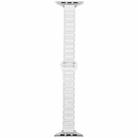 For Apple Watch 46mm / 49mm / 45mm / 44mm Slim I-shaped Magnetic Silicone Watch Band(Silver+Starlight Orange) - 3