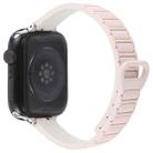 For Apple Watch 46mm / 49mm / 45mm / 44mm Slim I-shaped Magnetic Silicone Watch Band(Silver+Pink Starlight) - 2