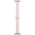 For Apple Watch 46mm / 49mm / 45mm / 44mm Slim I-shaped Magnetic Silicone Watch Band(Silver+Pink Starlight) - 3