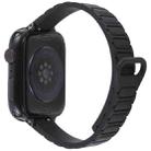 For Apple Watch 46mm / 49mm / 45mm / 44mm Slim I-shaped Magnetic Silicone Watch Band(Black+Black) - 2